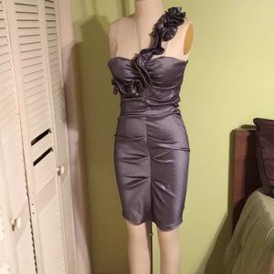 Exaggerated one shoulder dress